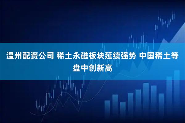 温州配资公司 稀土永磁板块延续强势 中国稀土等盘中创新高