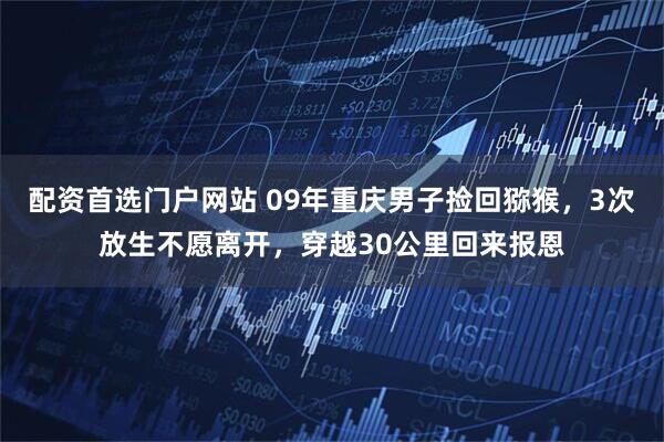 配资首选门户网站 09年重庆男子捡回猕猴，3次放生不愿离开，穿越30公里回来报恩